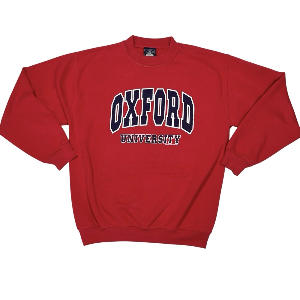 Vtg Oxford Campus Store Crewneck Sweatshirt Sz M Red Oxford Univwersity Spellout